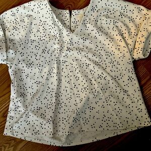 XL, Meloday blouse, White with black